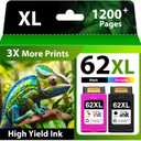 Starink Remanufactured 62XL Ink Cartridge Combo Pack Replacement for Ink 62 Ink Cartridges Black and Color Fit with Envy 7640 7645 5660 5540 5640 7644 OfficeJet 5740 5741 8040 200 250 258 Printer, 2P