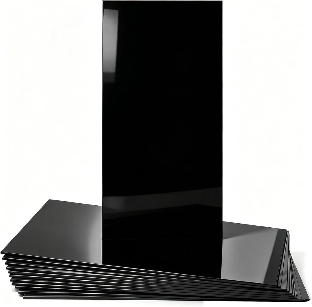 12 pcs Peel and Stick Backsplash Tiles, Black Wall Panels, 23.6" x 11.8”, 23.6" x 11.8" x 2.2mm