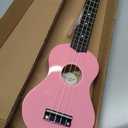 Strong Wind Soprano Ukulele 21 Inch Basswood Ukeleles for Beginners Four Strings Hawaiian Guitar Saint Patrick's Day Ukulele for Adults Teenagers Pink