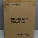 Attelite XXX-Large Clear Display Case Stackable Plastic Storage Bins with Lid, 2 Tiers Boot Shoe Box Organizers with an Adjustable Divider, Big Acrylic Display Storage Box with Magnetic Door (XXL-1-pcs)