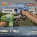 JOYIN 2 Kids Bubble Guns with 4 Bottles Solution, Automatic Bubble Machine Gun with 8 Holes for Kids, Adults, Summer Toys, Easter Basket Stuffers, Birthday Gift, Party Favors