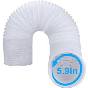 Anti-Clockwise 5.9 Inch Air Conditioner Exhaust Pipe, 59" Length Portable Air Conditioner Vent Hose, Replacement Mobile AC Unit 6" Vent Pipe for LG Hisense Haier Delonghi Air Conditioning Parts