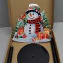 Snowman Paper Towel Holder Stand Christmas Kitchen and Bathroom Countertop Decor Waterproof Metal Paper Towel Rack Red Tissue Stand Set Funny Xmas Gifts for Party (Red, 12.2" L x 7" W)