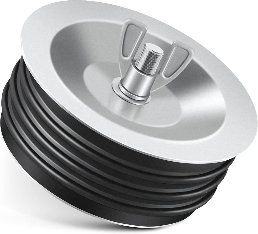 Dreyoo 1 Pcs 4 Inch End of Pipe Gripper Mechanical Plug, Steel Drain Pipe Cover with Galvanized Screw and Wing Nut for Outdoor Sewer Cleanout Drain