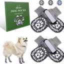 EXPAWLORER Dog Socks to prevent Licking and Slipping, Winter Dog Shoes for Cold Weather Snow, Paw Protectors for Hardwood Floors Anti-Slip, Dog Booties for Small Medium Large Senior Dogs,Black Grey XS