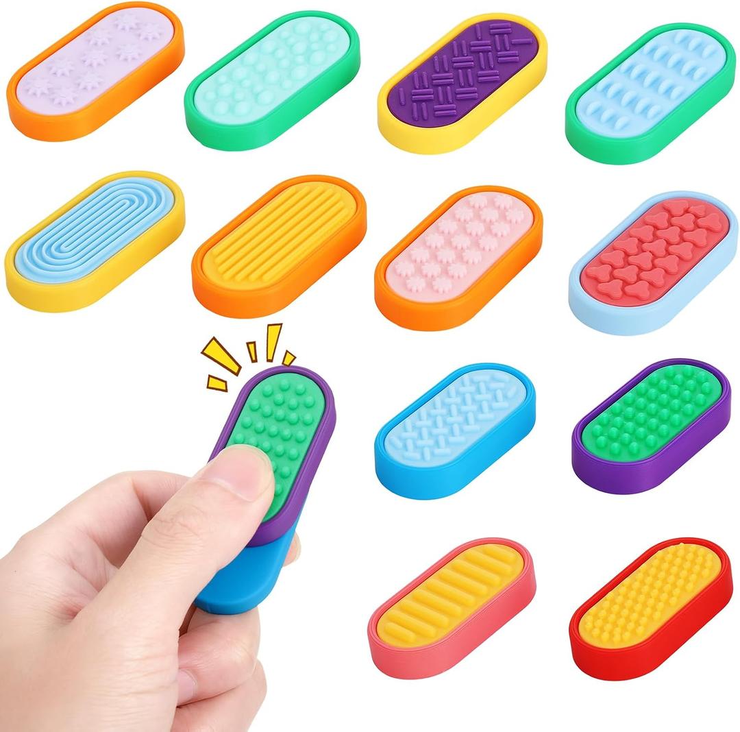 6 Pairs Sensory Fidget Magnet Toys 3D Printed Textured Magnetic Sliders for Adults Goodie Bags Stuffer Party Favors Fidgets Gifts
