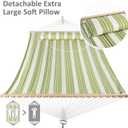 SUNCREAT Hammock 2 Person Heavy Duty, Double Hammocks for Trees, 2 Person Hammock with Spreader Bar, Green&Beige