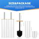 Compact Toilet Brush and Holder 2 Pack,SetStainless Steel Handle Toilet Brush,Deep Cleaning,Durable Nylon bristles,Splash-Proof Design(White&Black)