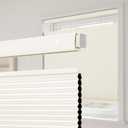 HESTIA No Drill Waterproof 99% Blackout Cellular Shades Top Down Bottom Up Easy Install Thermal Insulated Noise Reduction Cordless Honeycomb Blinds for Bedroom Bathroom, Light Beige, 60" W X 72" H