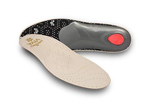 Pedag Viva | Leather Arch Support Inserts | Handmade in Germany | Plantar Fasciitis Relief | Heel Cushion | Activated Charcoal Odor Control | Metatarsal Support Pad | Tan | Men US 11/ EU 44
