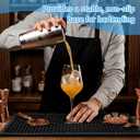 2 x Bar Mat - Premium 18"X12" Rubber Bar Mats for Countertop, Non-slip Dish Drying Pad & Bartender Mat with for Fast Drying, Ideal Bar Tools for Home Bar, Cocktail Set, And Kitchen Use(Black)