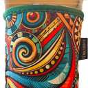 Neoprene Insulated Cup Sleeve for Iced Coffee, Hot & Cold Beverages  Reusable, Washable Drink Holder Cup Sleeve  Anti-Slip, Eco-Friendly, Multi-Color Design (WAVES, SMALL)