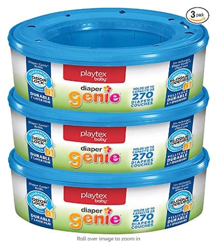 Diaper Genie Bags Refills 270 Count (Pack of 3) with Max Odor Lock | Holds Up to 810 Newborn Diapers