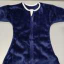 ZIGJOY SharkFin Transition Swaddle 2.5 Tog Fleece Transition Sleep Sack 3-6 Months Warm Plush Baby Wearable Blanket with 2 Way Zipper for Winter (Dark Blue, M)