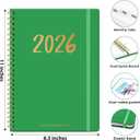 2026 Planner, Weekly and Monthly Planner for Women, January 2026 - December 2026, Hardcover 2026 Calendar Planner Book with Tabs, Inner Pocket, Spiral Bound, Perfect for Office Home School Supplies - A4 (8.5" x 11"), Racing Green