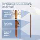 Aoxun 7ft Patio Umbrella with Fringe,Outdoor Beach Umbrella with Aluminum Pole, Ribs Push Button Tilt and Carry Bag, UV 50+ Picnic Tassel Umbrella (White)