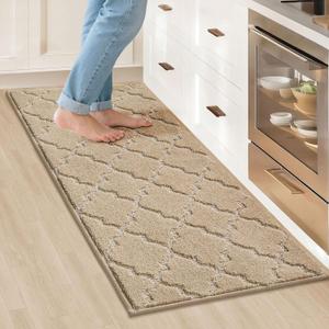 COSY HOMEER Kitchen Rugs Non Slip Washable 20"x48",Warm Beige