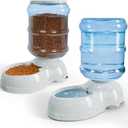 Kenond Automatic Dog Feeders, Gravity Pet Food Dispenser, Large Cat Dogs Water Bowl, 3 Gallon