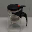 CNGLASS Glass Teapot with Removable Infuser,30.5oz Clear Tea Kettle with One Button Press to Filter the Tea Soup,Loose Leaf and Blooming Tea Maker