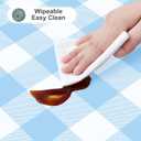 misaya Rectangle Waterproof Vinyl Table Cloth, Buffalo Flannel Backed Tablecloth, Wipeable Plastic Table Cover for Dinner, Kitchen, Outdoor (60" x 84", Baby Blue and White)