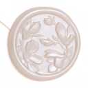 UNIQOOO Wax Seal Stickers - 3D Magnolia Wedding Invitation Envelope Botanical Seal Sticker, 50 Pcs Self- Adhesive Champagne Stickers, Perfect for Invitation, Christmas, Gift Wrapping, Party