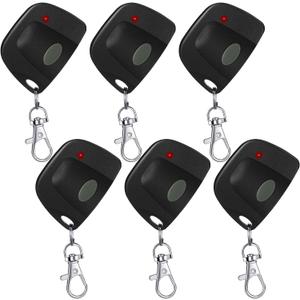 Kingdder 6 Pcs Garage Door Remote Compatible with Linear Multicode 300mhz 10 Dip Switch 3089 3060 3070 Gate Opener Remote Multicode Gate Opener with Keychain (Black)