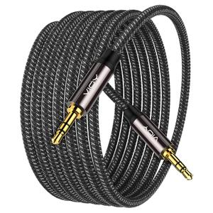 VIOY Aux Cable (100 ft), [Copper Shell, Hi-Fi Sound] 3.5 mm Male to Male Braided Auxiliary Cord Compatible with Headphone, Smartphone, Home/Car Stereo, Speaker, Echo & More