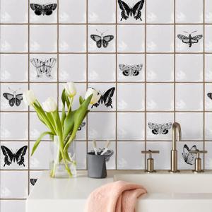 Alwayspon Vinyl Sticker Peel and Stick, Self-Adhesive Wall Tile Transfers Backsplash Sticker Decal for Kitchen Bathroom, 6x6inch/15x15cm 30Pcs, Butterfly
