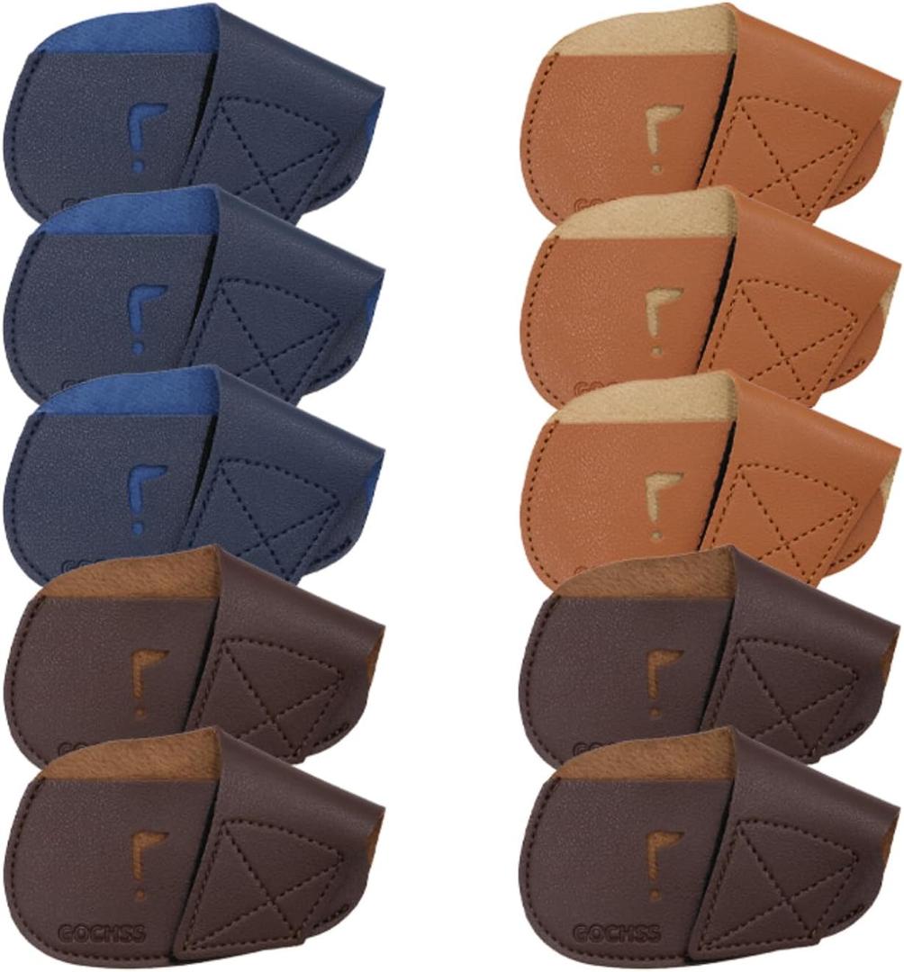 I Golf Iron Headcovers 10pcs PU Fit Both Right-Handed Clubs Golf Club Protector for Titleist Callaway Ping Taylormade Fit More Brands Golf Iron.