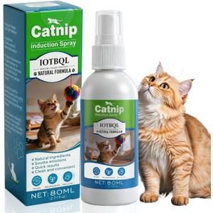 Premium Catnip Spray for Cats  100% Natural Ingredients, Boosts Energy,Relieves Stress  Renews Toys, Reduces Scratching, Easy-to-Use & Mess-Free 2.71 Fl OZ (Blue-Green, M)