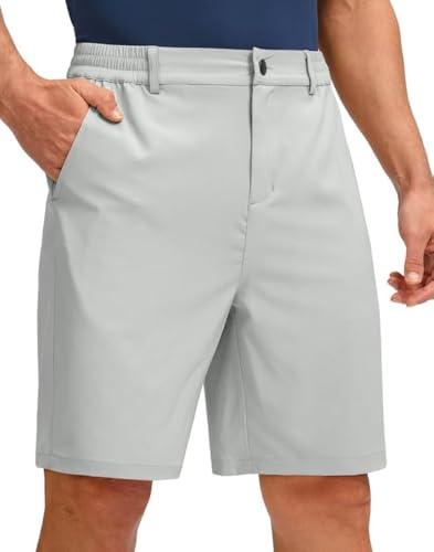 G Gradual Men's Golf Shorts with 5 Pockets 9" Light Weight Stretch Quick Dry Casual Dress Work Shorts for Men(Glacier Grey,S)