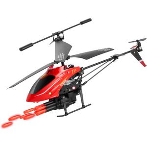 VEVOR RC Helicopter, 2.4GHz Flying Remote Control Helicopter with Shooting Mode, 3.5 Channel RC Airplane for Kid, Altitude Hold, One-Key Takeoff/Landing & LED Lights, Toys for Kids