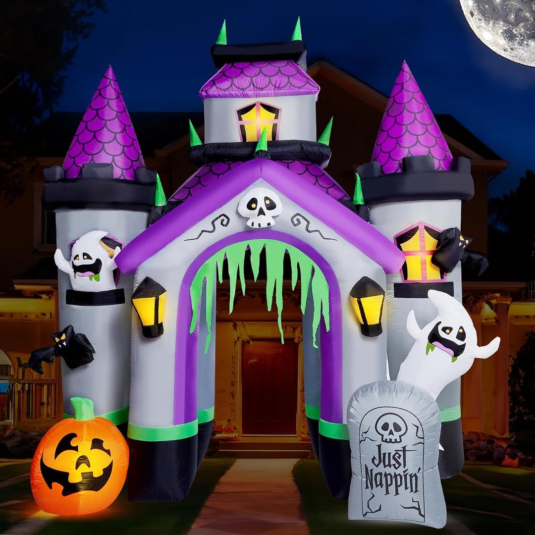ZPISF Halloween Inflatables 12 FT Haunted House Castle Archway Decorations