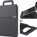 Nillkin Upgraded 12-14 Inch Laptop Sleeve Case for MacBook/Dell/HP/Lenovo/Asus, Unique Slim Travel Computer Bag with Adjustable Stand & Mouse Pad, Magnetic Handle, PU Leather, Black