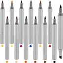 Teling 12 Packs Dual Tips Leather Dye Marker Pens Shoe Marker Leather Touch up Pen for Repair Scratches Shoe Surface, 12 Colors