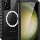 Lanhiem Magnetic for Samsung Galaxy S23 Phone Case, IP68 Waterproof Dustproof, Built-in Screen Protector, Rugged Full Body Shockproof Protective Cover for Galaxy S23 5G 6.1 Inch, Black