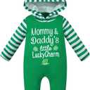 Infant Baby Boys Girls St. Patrick's Day Hooded Outfits Romper Clothes (Green)