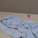 Avidlove Women's Pleated Mini Skirt Mesh Layered Ruffled Skirt Casual Ruffles Flowy Hem S-XXL (Light Blue)