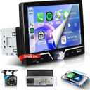 Single Din Car Stereo with Wired Carplay Android Auto, Sellrich 7 inch Touch Screen Bluetooth Single Din Car Radio with Mirror Link FM Radio USB/AUX/Type-C Ports+Backup Camera