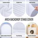LEBENGURU Upgraded 7.2FT Wedding Arch Cover, White Spandex Fitted Arch Backdrop Cover, Round Top Chiara Stand Covers for Birthday Party Baby Shower Banquet Balloon Dcor