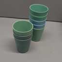 Grow Forward Premium Plastic Kids Cups - 13 oz Unbreakable Wheat Straw Cups for Kids - Non Toxic BPA Free Drinking Glasses for Water, Smoothie - Small Dishwasher Safe Kitchen Tumblers - Rainforest