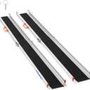 Ruedamann 8FT x 8.3" Adjustable Wheelchair Ramp with Handle, Telescoping Portable Wheelchair Ramp for Home Steps, 600lbs Capacity, Non-Skid Lightweight Scooter Ramp for Van, MPV, Caravan, 2Pcs