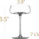GLASSIQUE CADEAU Crystal Cocktail and Champagne Coupette Glasses | Set of 4 | 9 oz Elegant Long Stemmed Coupe Glassware for Gimlet, Espresso Martini, Daiquiri, Cosmopolitan | Fancy Round Saucers