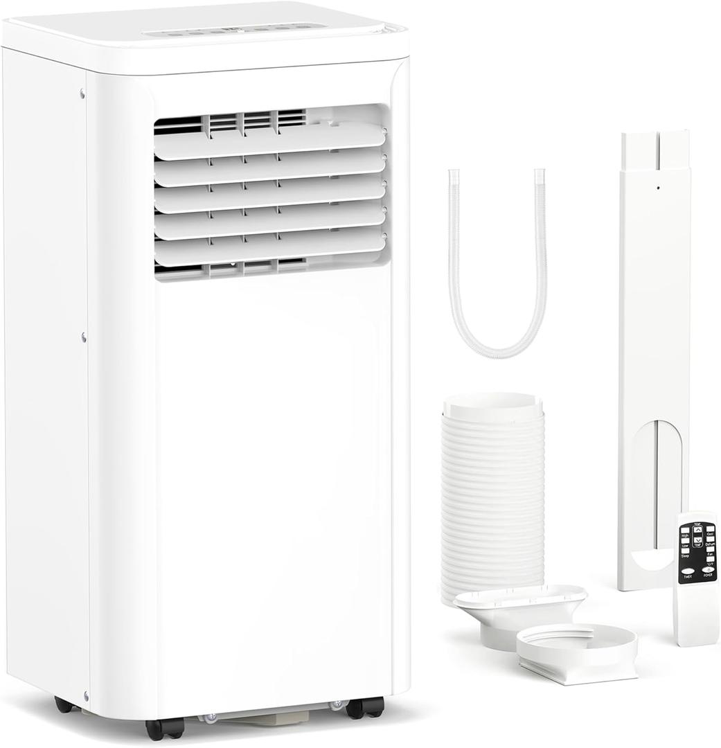 Electactic 10050 BTU Portable Air Conditioners for Rooms up to 550 Sq.Ft, 4 Modes Portable AC Unit with Cool, Dry, Fan and Sleep Modes, Remote and LED Display, Installation Kits for Home, Apartment