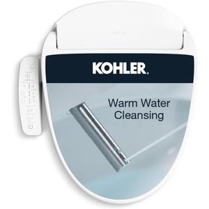Kohler PureWash E580 Elongated Bidet Toilet Seat, White, Quiet-Close Lid Prevents Slamming, Self-Cleaning Wand, Adjustable Water Pressure with Multiple Cleansing Options