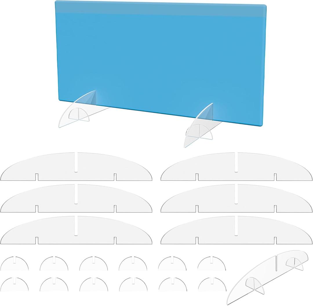 6 Pcs Acrylic Poster Board Stand Holder, 11.8 x 2.36 Inch Clear Tabletop Acrylic Sign Display Foam Board Stand for Menus Flyers Photos, 1/4" Thick Sturdy Frame for Home Office Restaurant Store Retail