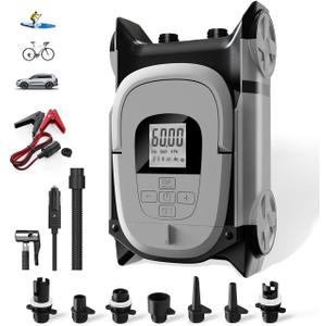 GICLE Paddle Board Pump Electric 12V DC, SUP Air Pump with Dual Stage Fast Inflation & Auto-Off, Electric Air Pump for Inflatable Paddle Board, Boat, Kayak, Air Mattress,Tents