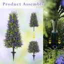 40" Artificial Cedar Lavender Topiary Trees with Ground Spike, Set of 2 Artificial Shrubs Fake Bushes UV Resistant Realistic Fake Plant for Outdoor Indoor Porch Garden Home Decor