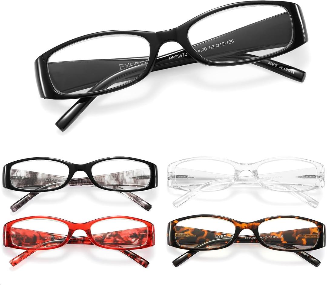 5PC Reading Glasses for Woman Blue Light Blocking Computer Readers for Men-Unbreakable Reading Glasses Spring Hinges Traditional Readers 3.0