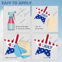 4 x 4th of July Window Clings Patriotic Independence Day Labor Day Window Stickers, USA Stars Veterans Day, Fourth of July Window Decorations for School Home Office Party Supplies